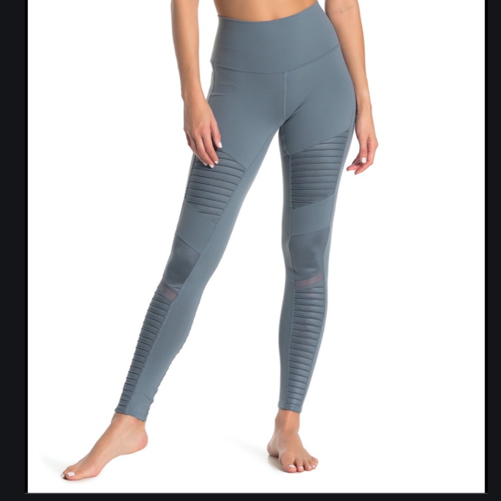 Alo High-Waist Moto Legging Concrete Glossy